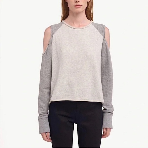 NWOT RAG & BONE standard issue slash pullover cold shoulder sweatshirt top Small - Picture 7 of 9
